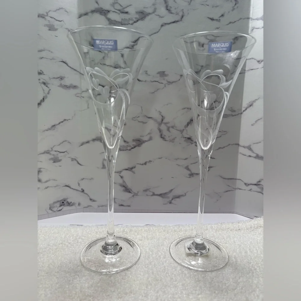 Waterford Crystal Celebration Toasting Flutes Marquis Pattern-Set of 2